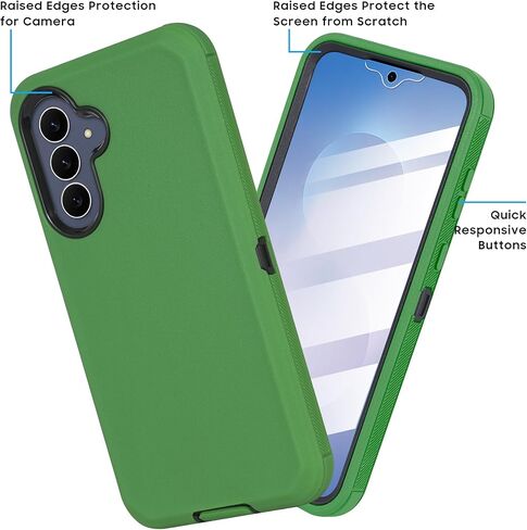 مصمم لهاتف Samsung S25 FE Defender مع واقي شاشة مدمج، وحافظة بمشبك حزام، مع مسند (مموه) in Kuwait