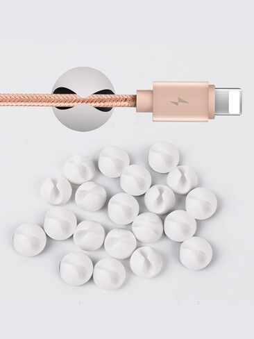 10PCS Desktop Cable Ties Portable Adhesive Cable Management Charger Wire Holder Clips Cord Organizers,1.5 * 0.6cm (White) in Saudi Arabia