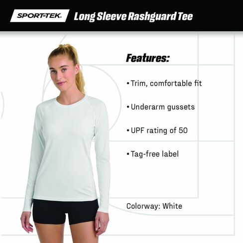 رياضة Tek للسيدات الطويل Rashguard Tee | تي شيرت التمرين الصيفي الرياضي ، UPF 50 ملابس حماية من أشعة الشمس in Kuwait