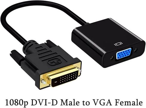 DVI إلى VGA مهائي كابلات 25-Pin DVI-D ذكر إلى 15-Pin VGA أنثى 1080P HD محول لعرض جهاز العرض PC تمديد in Kuwait