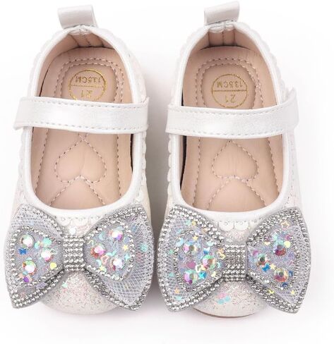Bellocasa Mary Jane Little Girls Dress Shoes Toddler Baby Ballet Flats Flower Girls Wedding Party Bow Princess Kid Shoes in Saudi Arabia