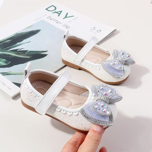 Bellocasa Mary Jane Little Girls Dress Shoes Toddler Baby Ballet Flats Flower Girls Wedding Party Bow Princess Kid Shoes in Saudi Arabia
