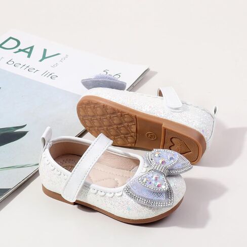 Bellocasa Mary Jane Little Girls Dress Shoes Toddler Baby Ballet Flats Flower Girls Wedding Party Bow Princess Kid Shoes in Saudi Arabia