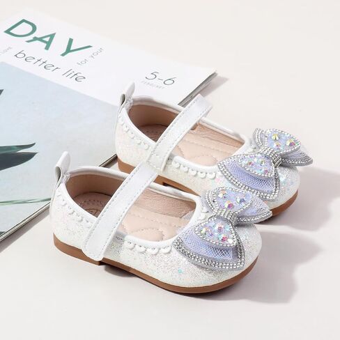 Bellocasa Mary Jane Little Girls Dress Shoes Toddler Baby Ballet Flats Flower Girls Wedding Party Bow Princess Kid Shoes in Saudi Arabia
