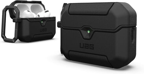URBAN ARMOR GEAR UAG مصمم لحافظة AirPods Pro الجيل الثالث، غطاء واقٍ متين من الدرجة العسكرية مقاوم للسقوط مع مشبك حلقة تسلق قابل للفصل وإغلاق آمن للشفاه، أسود كشاف in Saudi Arabia