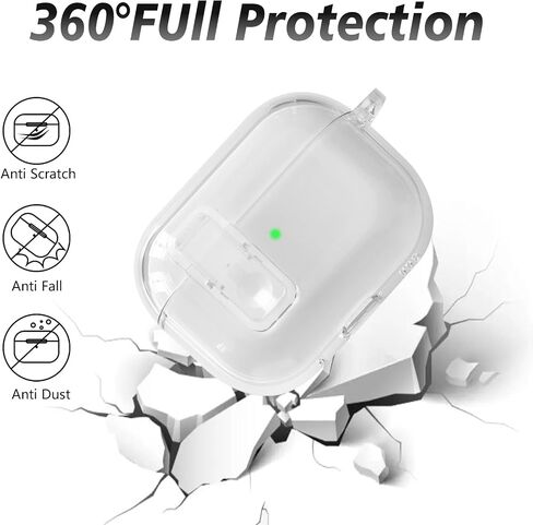 حافظة شفافة لجهاز AirPods Pro 3 مع قفل آمن، حافظة ناعمة من مادة TPU Airpods Pro 3 الجيل 2025، متوافقة مع حافظات iPods Pro 3، سلسلة مفاتيح لطيفة لامعة للنساء والفتيات (وردي) in Kuwait