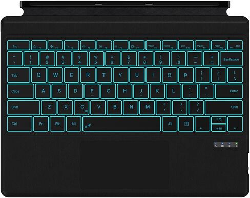 Surface Pro Keyboard Bluetooth Connection Type Cover with 7 Colors Backlit, Touchpad, Sleep/Wake Function, Rechargeable Battery for Surface Keyboard for Microsoft Surface Pro 11/10/9/8/X in Saudi Arabia
