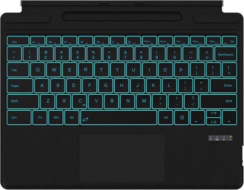 Surface Pro Keyboard Bluetooth Connection Type Cover with 7 Colors Backlit, Touchpad, Sleep/Wake Function, Rechargeable Battery for Surface Keyboard for Microsoft Surface Pro 11/10/9/8/X in Saudi Arabia