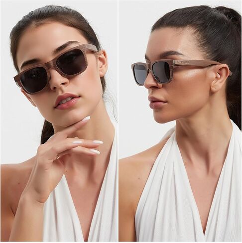 ANDWOOD Wood Sunglasses Polarized for Men Women Uv Protection Wooden Sun Glasses Bamboo Shades in Saudi Arabia