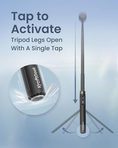 KraftGeek 67" Dual-Sided Magnetic Phone Tripod for iPhone MagSafe,Auto-Open Selfie Stick Tripod with Remote, Hidden Clamp, Portable Cell Phone Tripod Stand for Travel & Content Creation(Black) in Kuwait