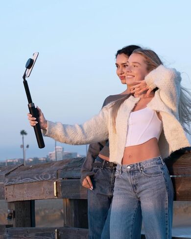 KraftGeek 67" Dual-Sided Magnetic Phone Tripod for iPhone MagSafe,Auto-Open Selfie Stick Tripod with Remote, Hidden Clamp, Portable Cell Phone Tripod Stand for Travel & Content Creation(Black) in Kuwait