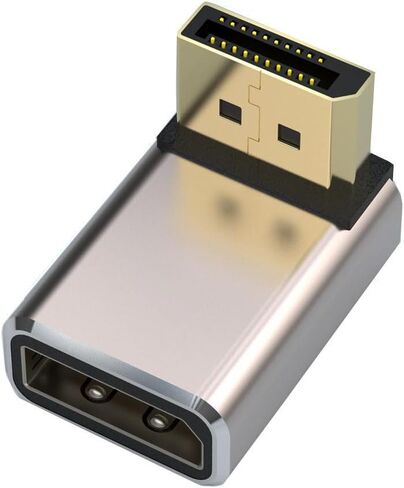 محول DisplayPort 1.4 8K، محول DP 90 درجة، دعم تمديد DisplayPort ذكر إلى أنثى 8K@60 هرتز للكمبيوتر والشاشات وأجهزة العرض (حزمة واحدة) (زاوية سفلية) in Kuwait