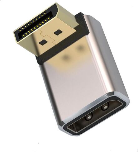 محول DisplayPort 1.4 8K، محول DP 90 درجة، دعم تمديد DisplayPort ذكر إلى أنثى 8K@60 هرتز للكمبيوتر والشاشات وأجهزة العرض (حزمة واحدة) (زاوية سفلية) in Kuwait
