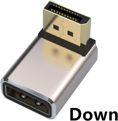 محول DisplayPort 1.4 8K، محول DP 90 درجة، دعم تمديد DisplayPort ذكر إلى أنثى 8K@60 هرتز للكمبيوتر والشاشات وأجهزة العرض (حزمة واحدة) (زاوية سفلية) in Kuwait