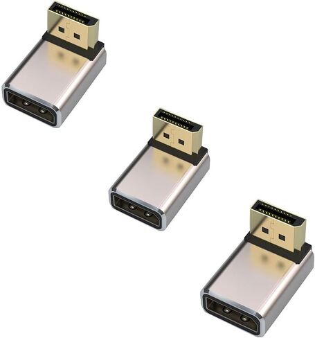 محول DisplayPort 1.4 8K، محول DP 90 درجة، دعم تمديد DisplayPort ذكر إلى أنثى 8K@60 هرتز للكمبيوتر والشاشات وأجهزة العرض (حزمة واحدة) (زاوية سفلية) in Kuwait