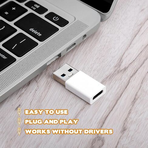 4 قطع محول USB C إلى B محول USB C أنثى إلى B ذكر لمعظم أنواع الهواتف، السيارة، توصيلات الشاحن، مقابس الحائط (أبيض) in Kuwait