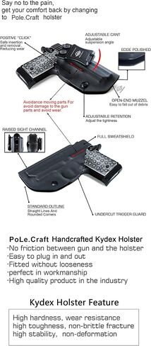P938 Holster، Kydex IWB Holster Fit: Sig Sauer P938 Pistol Case - حزام الخصر الداخلي المخفي - ملحقات بندقية Sig P938 - Adj. عدم القدرة على الاحتفاظ - زر الغطاء المغناطيسي - عدم التآكل - عدم وجود اهتزاز in Kuwait