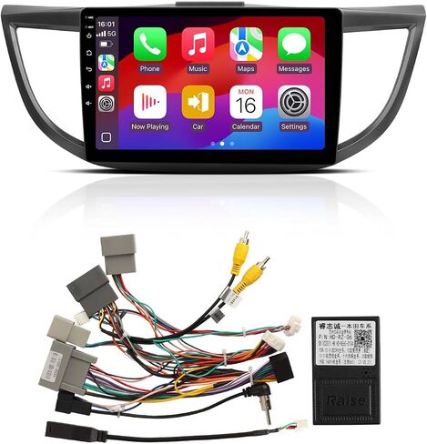 راديو Apple Car Play لاسلكي مقاس 10.2 بوصة لسيارة Honda CRV 2.4L 2015-2016، ستيريو سيارة بشاشة تعمل باللمس Android Auto، 6G +128G، نظام ملاحة GPS، واي فاي، بلوتوث، DSP 48-EQ، SWC (CAN021-R Harness) in Kuwait