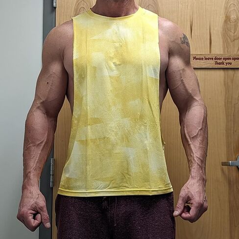 قمصان Ychnaim الرجالية بدون أكمام بدون أكمام Muscle Stringer بدون أكمام مفتوحة لصالة الألعاب الرياضية وتدريبات كمال الأجسام in Saudi Arabia