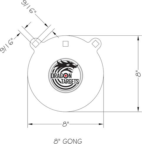 Dragon AR500 Steel Targets - 3/8" or 1/2" Thick, 12" to 4" Sizes, Painted Gong Targets for Shooting, Made in USA in Saudi Arabia