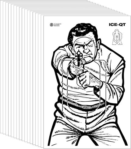 ICE-QT Thug، هدف إطلاق نار ورقي مقاس 23 × 35 بوصة، تأهيل النطاق، ممارسة الهدف، مسدس، أو بندقية in Saudi Arabia