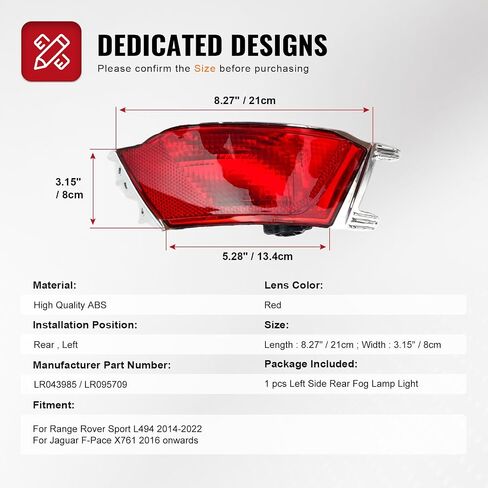 Gzyf Automative Pumper Light Light Assembly for Range Rover Sport 2014-2022 ، الجانب الأيمن in Saudi Arabia