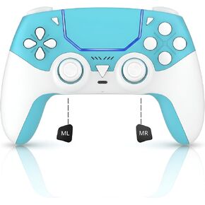 GioMay Pro Wireless Game Controller with Hall Effect Joystick, 2.4G & BT 5.3 Connection, Dual Vibration, Programmable Buttons, 1000mAh Battery, Compatible with PS5, PC, Steam, Android & iOS (white) in Saudi Arabia