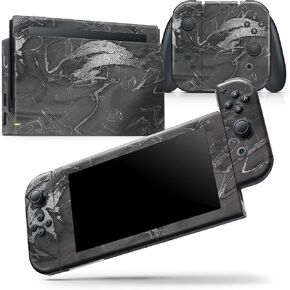 Design Skinz - متوافق مع Nintendo Wii - ملصق حماية من الفينيل مقاوم للخدش وقابل للإزالة - رخام أسود وفضي Swirl V7 in Saudi Arabia