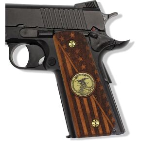 URAY 1911 بالحجم الكامل 45 ميدالية ترامب ومقابض العلم - مقابض مسدس هجينة CNC/مصنوعة يدويًا فائقة الجودة لكولت وكيمبر وتوروس وريمنجتون وجميع النماذج الحكومية لعام 1911 in Saudi Arabia