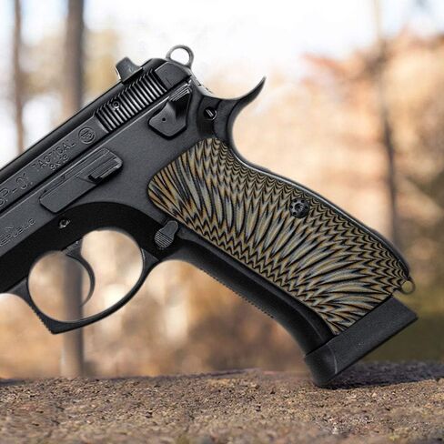 مقابض يد رائعة G10 لـ CZ 75 SP-01 التكتيكية، CZ 75b bd، CZ 75 Shadow Target، حجم كامل Canik، مسامير مقابض سوداء متضمنة، نسيج خفيف عدواني لأشعة الشمس in Kuwait