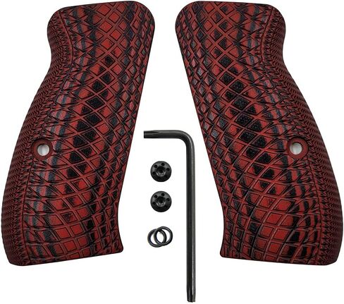 Cool Hand G10 Grips for CZ 75/85 Compact, CZ P-01, P100, C100, T100, PCR, CZ 75 D, Black Gun Grips Screws Included, Aggressive Snake Scale Texture, 1/4" Thin in Saudi Arabia