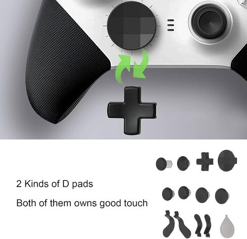 Pomya Replacement Game Controller Thumbsticks Component Pack Black for Elite Controller Series 2, Game Controller Component Pack with Carry Case Charging Dock 4 Paddles 2 D Pads in Saudi Arabia