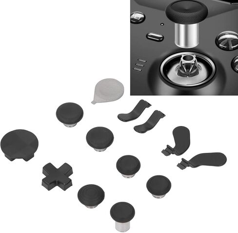 Pomya Replacement Game Controller Thumbsticks Component Pack Black for Elite Controller Series 2, Game Controller Component Pack with Carry Case Charging Dock 4 Paddles 2 D Pads in Saudi Arabia