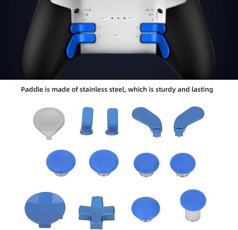 Pomya Metal Controller Thumbsticks, Paddles, D Pads Magnetic Set with Charging Dock Adjustment Tool for Elite Controller Series 2 2Core, Blue, Stainless Steel, Multiple Key Combinations in Saudi Arabia