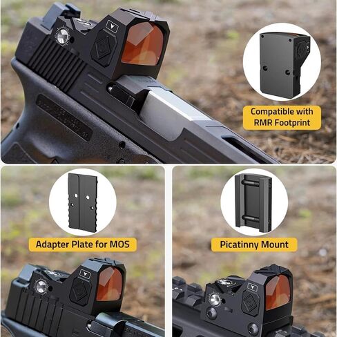 Red Dot Sight for Pistol,Shake Awake + Heightened Base, 2 MOA,12 Brightness Adjustment Reflex Sight Micro Red Dot Scopewith Anti-Fog & Shockproof Waterproof Aiming in Saudi Arabia