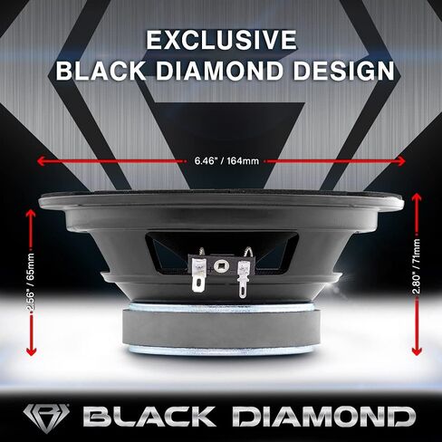 BLACK DIAMOND Car Audio Bundle - 4X 3.78 Super Bullet Tweeter & 4X 6.5 Mid-Range Loudspeaker with Bullet, Enhance Sound Clarity & Power in Saudi Arabia