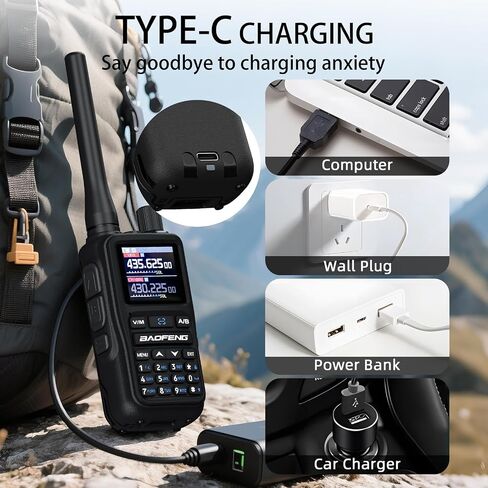 BAOFENG uv-5r mini Ham Radio,uv5r mini Handheld App Programming Walkie Talkies with 5W Power,Copy Frequency,999 Channels,USB-C Charging (Orange-2PACK) in Saudi Arabia