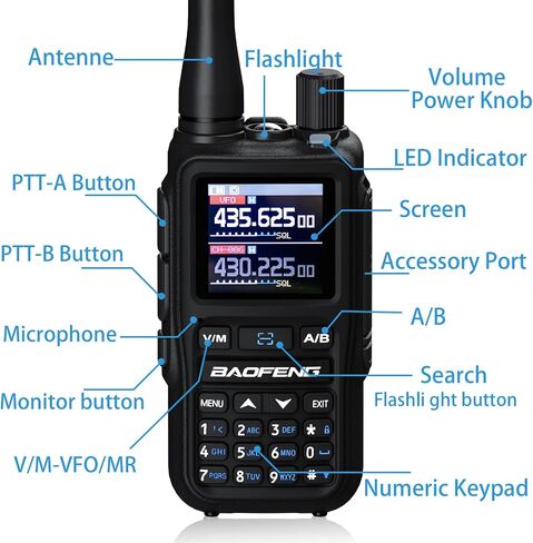 BAOFENG uv-5r mini Ham Radio,uv5r mini Handheld App Programming Walkie Talkies with 5W Power,Copy Frequency,999 Channels,USB-C Charging (Orange-2PACK) in Saudi Arabia