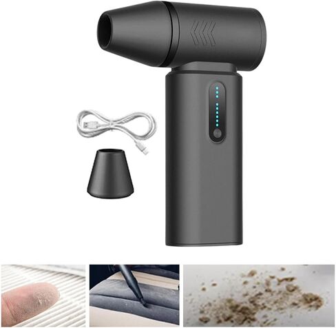Mini Turbo Blower Car Snow Blower Easy to Carry & Store Rechargeable Turbine Snow Blower Hair Dryer for Camping Car Interiors, Black in Saudi Arabia