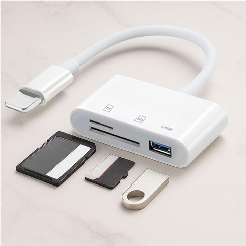 3-in-1 IP Port Card Reader - Memory Card Reader with USB Camera Adapter Plug and Play Trail Game Camera Viewer Supports SD and TF Card MicroSD Card Adapter in Saudi Arabia