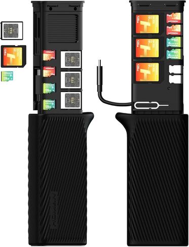 قارئ بطاقات CFexpress من النوع B، حافظة بطاقات وحامل بطاقات لبطاقة CF B وبطاقة SD وبطاقة Micro SD، USB3.2 Gen2 بسرعة 10 جيجابت في الثانية، قراءة 3 بطاقات في وقت واحد، محول بطاقة ألومنيوم (أزرق، CFexpress Type B) in Saudi Arabia