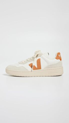 Veja Women's V-90 Sneakers, White/Petale, 7 Medium US in Saudi Arabia