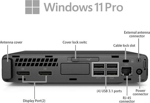 كمبيوتر مكتبي صغير HP Prodesk 600 G3، مع معالج Core i3-7100 يصل إلى 3.9 جيجا هرتز، وذاكرة وصول عشوائي DDR4 سعة 8 جيجابايت، و256 SSD، وUSB WiFi+BT، ولوحة مفاتيح وماوس، ونظام التشغيل Windows 11 Pro (متجدد) in Saudi Arabia