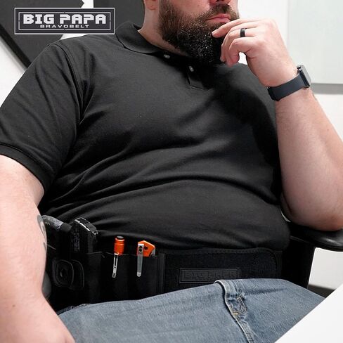 Belly Band Holster for Big Guys (2XL) by BRAVOBELT - Big Papa Edition | Fits 55" to 65" Belly (Black) in Saudi Arabia