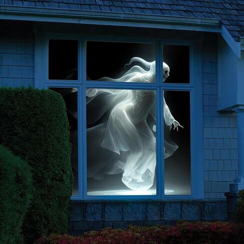 Rear Projection Screen,Portable Sided Video Projector Screen,Window Projection Film,Cloth Rear Projection Screen for Virtual Halloween and Christmas Window Projection Videos 1.8x1.2m in Saudi Arabia