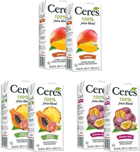 Ceres 100% All Natural Pure Fruit Juice Blend, Passion Fruit - Gluten Free, Rich in Vitamin C, No Added Sugar or Preservatives, Cholesterol Free - 33.8 FL OZ (Pack of 1) in Saudi Arabia