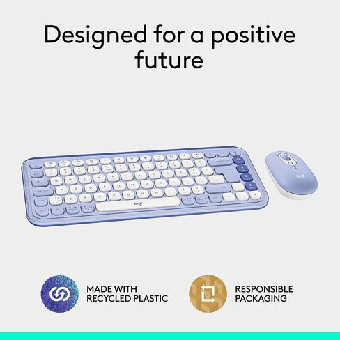 مجموعة Logitech POP ICON Combo، مجموعة لوحة مفاتيح وماوس بلوتوث، كتابة مريحة، مفاتيح وأزرار قابلة للبرمجة، نقرات هادئة، سهولة التبديل حتى 3 أجهزة - أرجواني (متجدد) in Saudi Arabia