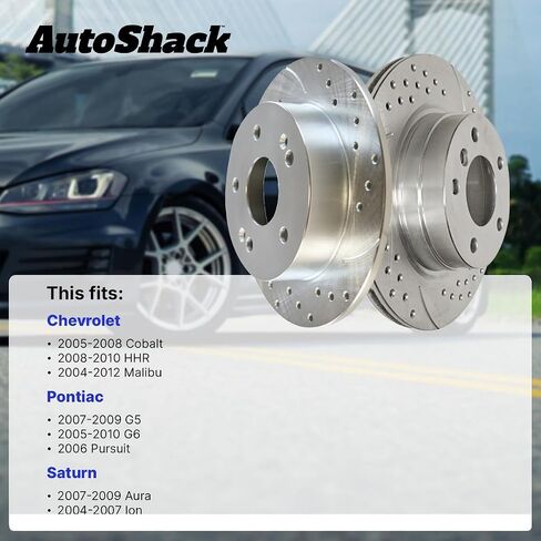 AutoShack Front Brake Rotors | Replacement For Pontiac Pursuit 2005-2010 G6 2007-2009 G5 2004-2012 Chevrolet Malibu 2005-2008 Cobalt 2008-2010 HHR 2004-2007 Saturn Ion 2007-2009 Aura | 2-PC Set in Saudi Arabia