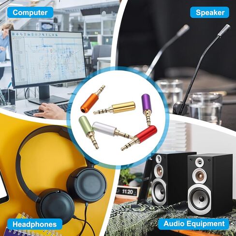 MECCANIXITY 2 قطعة 3.5 مم مقبس إصلاح بديل، 4 أقطاب معدنية ستيريو ذكر قابس 3.5 مم لحام DIY موصل كابل الصوت لإصلاح كابل الميكروفون لسماعات الرأس، أزرق in Saudi Arabia