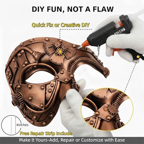 Steampunk Metal Cyborg Venetian Mask, Masquerade Mask For Halloween Costume Party/Phantom Of The Opera/Mardi Gras Ball in Kuwait